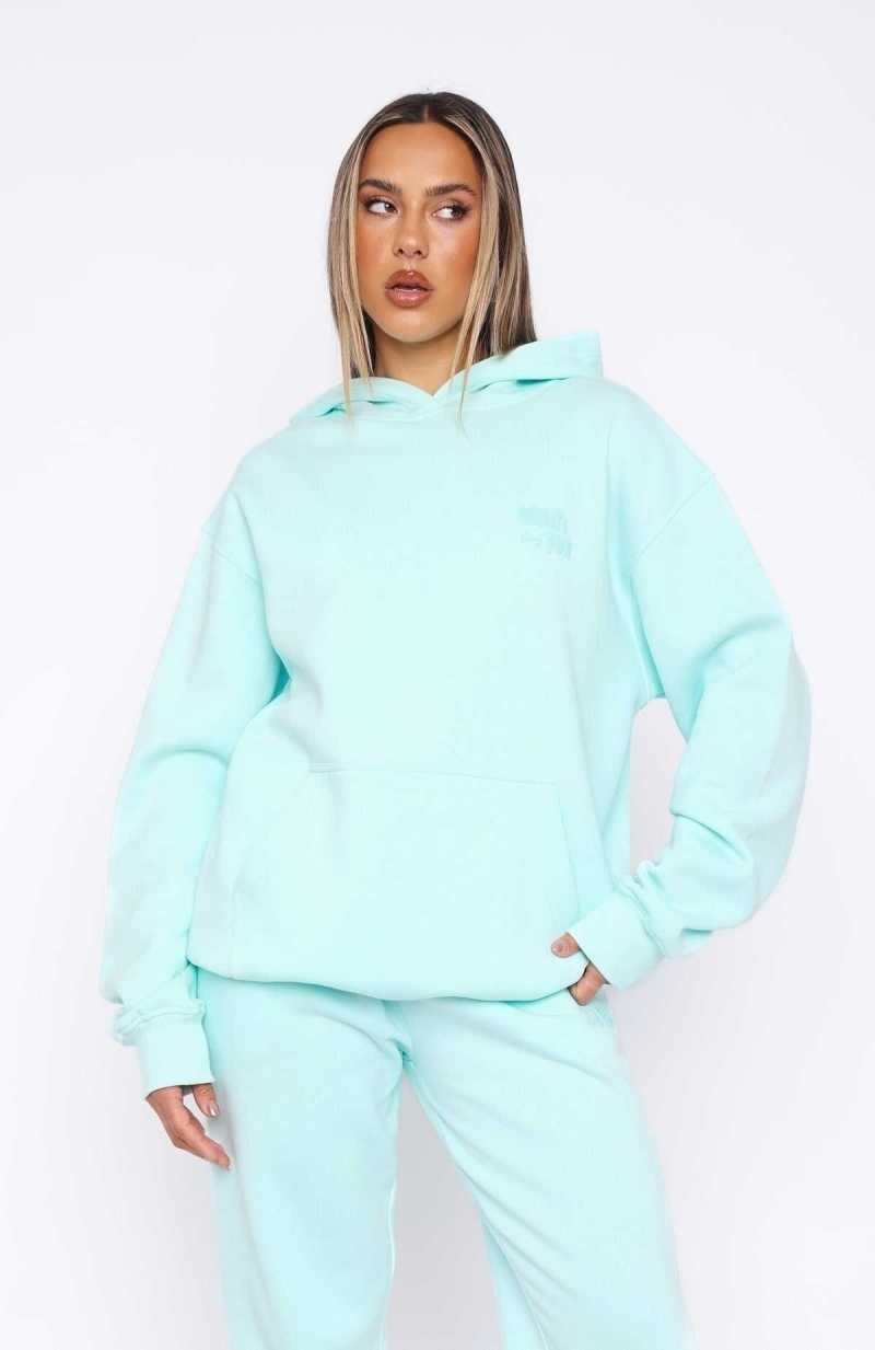 White Fox Capsule 9 Star Of The Moment Oversized Hoodie Mint | LXRMQV-597