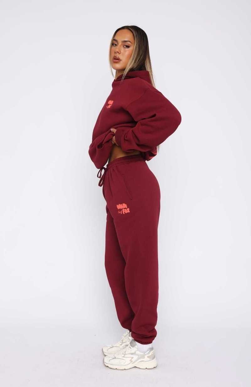 White Fox Capsule 9 Star Of The Moment Sweatpants Burgundy | XWYPFL-092
