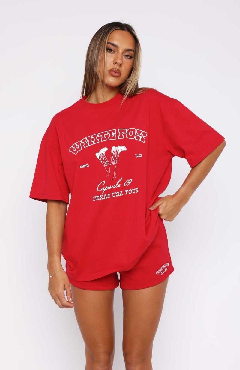 White Fox Capsule 9 Take It On Tour Oversized Tee Red | HLAGNE-374