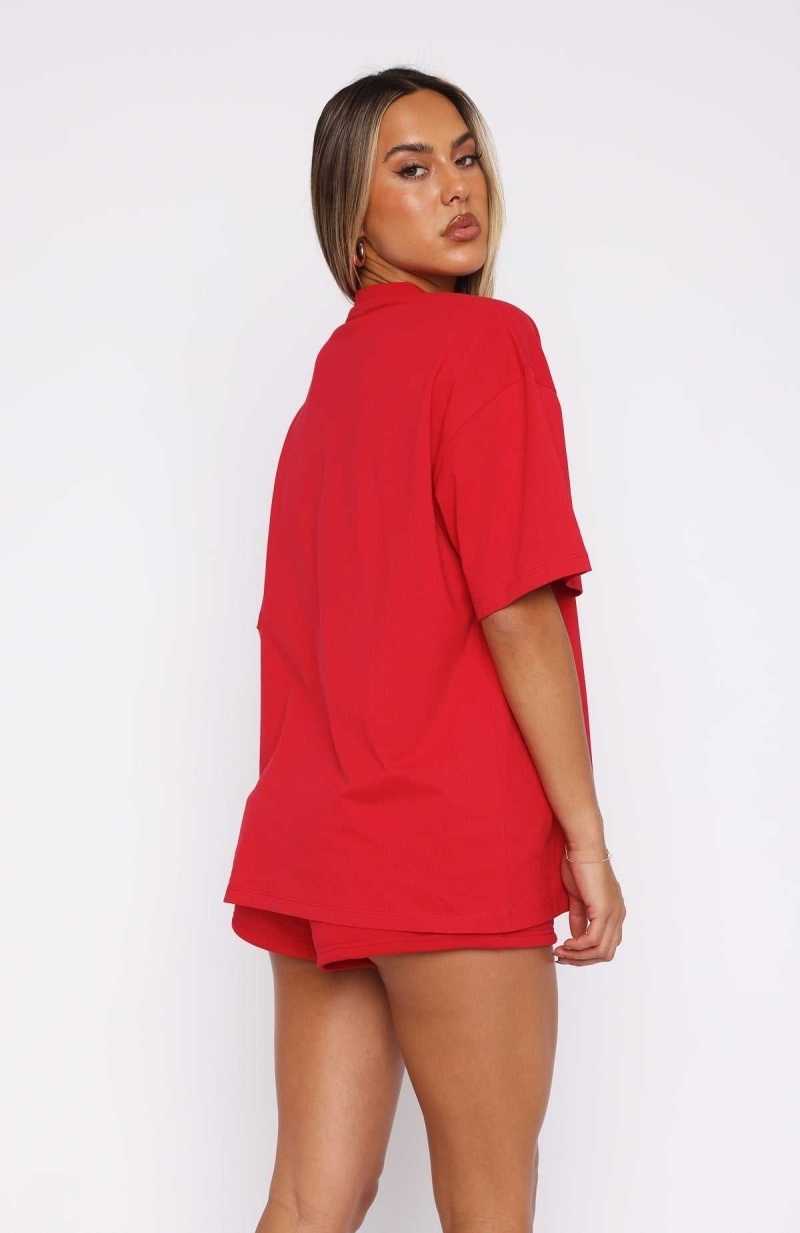 White Fox Capsule 9 Take It On Tour Oversized Tee Red | HLAGNE-374