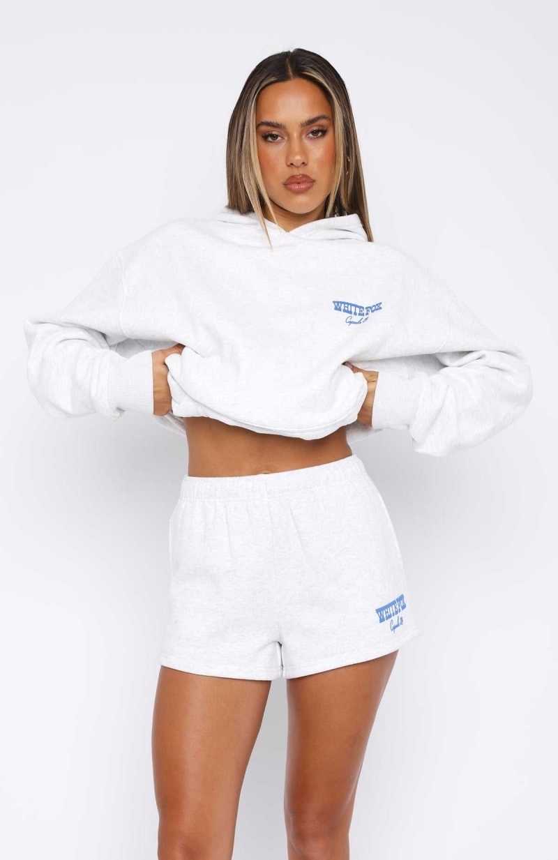 White Fox Capsule 9 Western Classic Lounge Shorts Grey Marle | JEBNXC-798