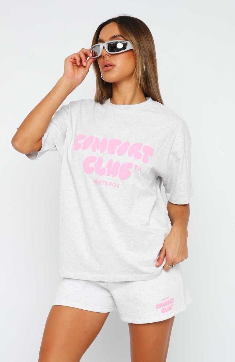 White Fox Comfort Club Lounge Shorts Mist | VAXZOL-807