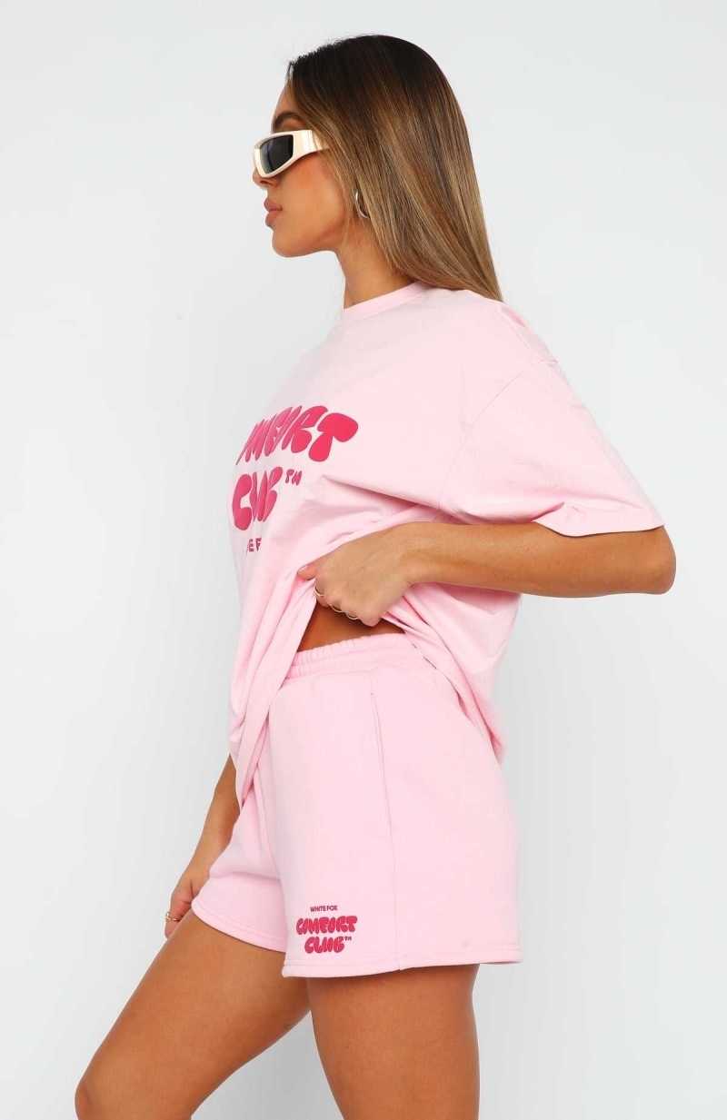 White Fox Comfort Club Oversized Tee Bon Bon | NBDZTQ-627