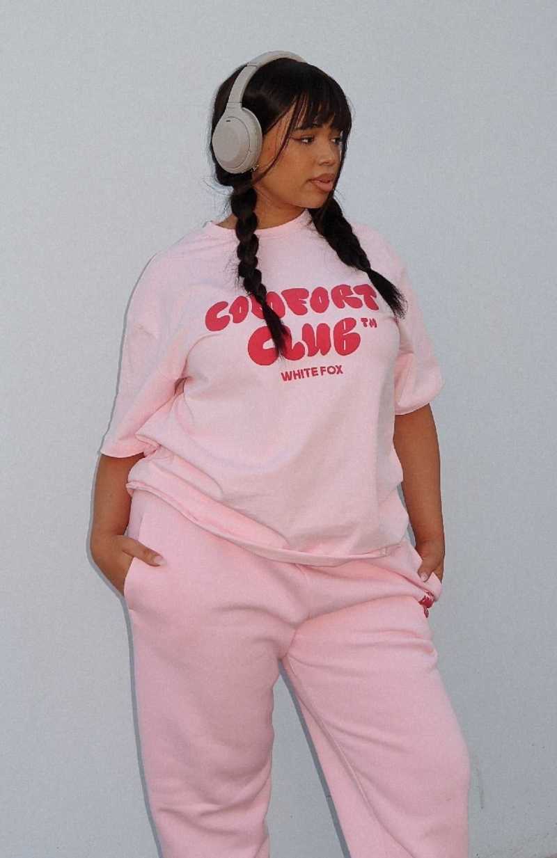 White Fox Comfort Club Oversized Tee Bon Bon | NBDZTQ-627