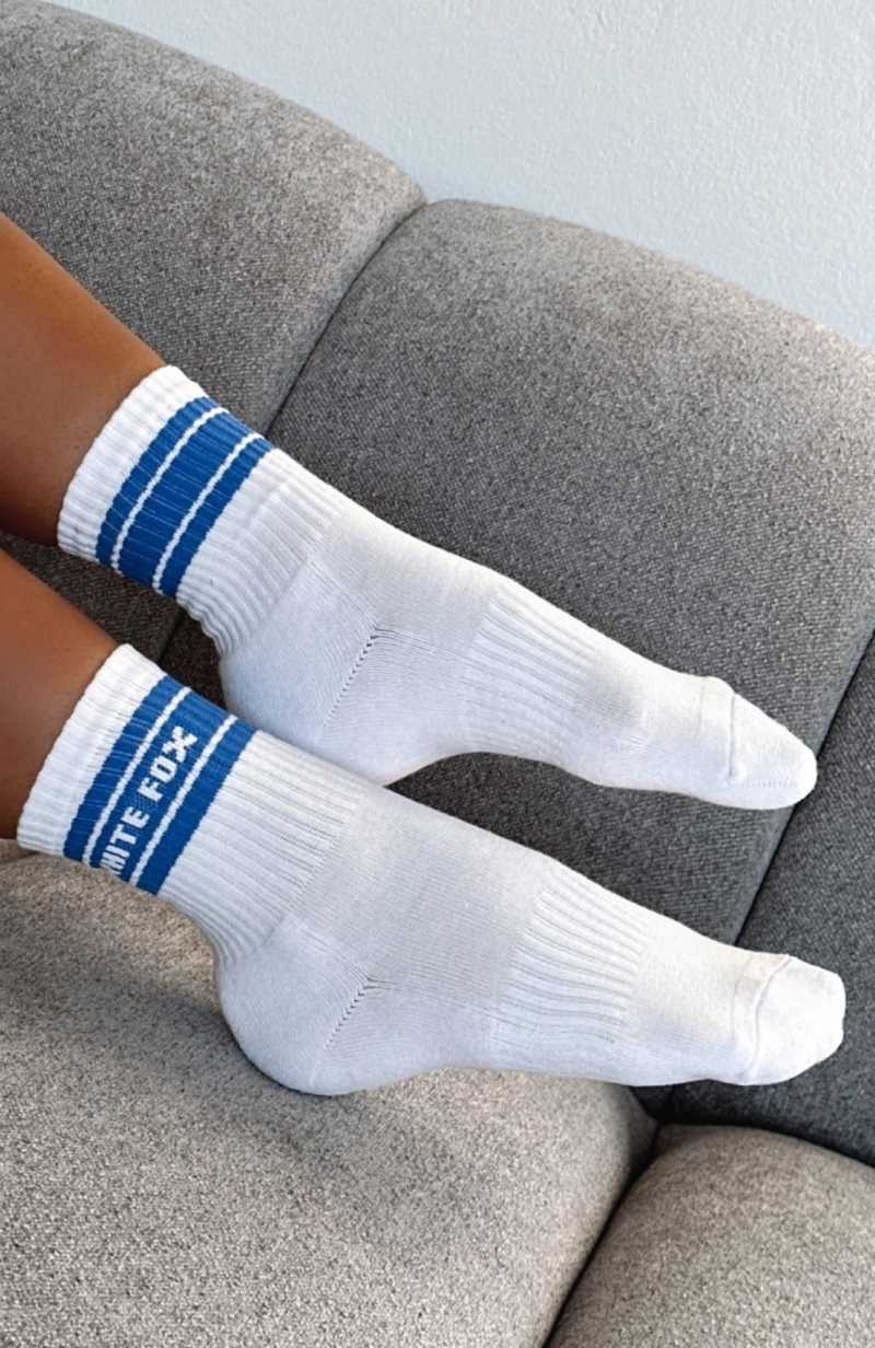 White Fox Count On It Socks White/Blue | UYZMDJ-891