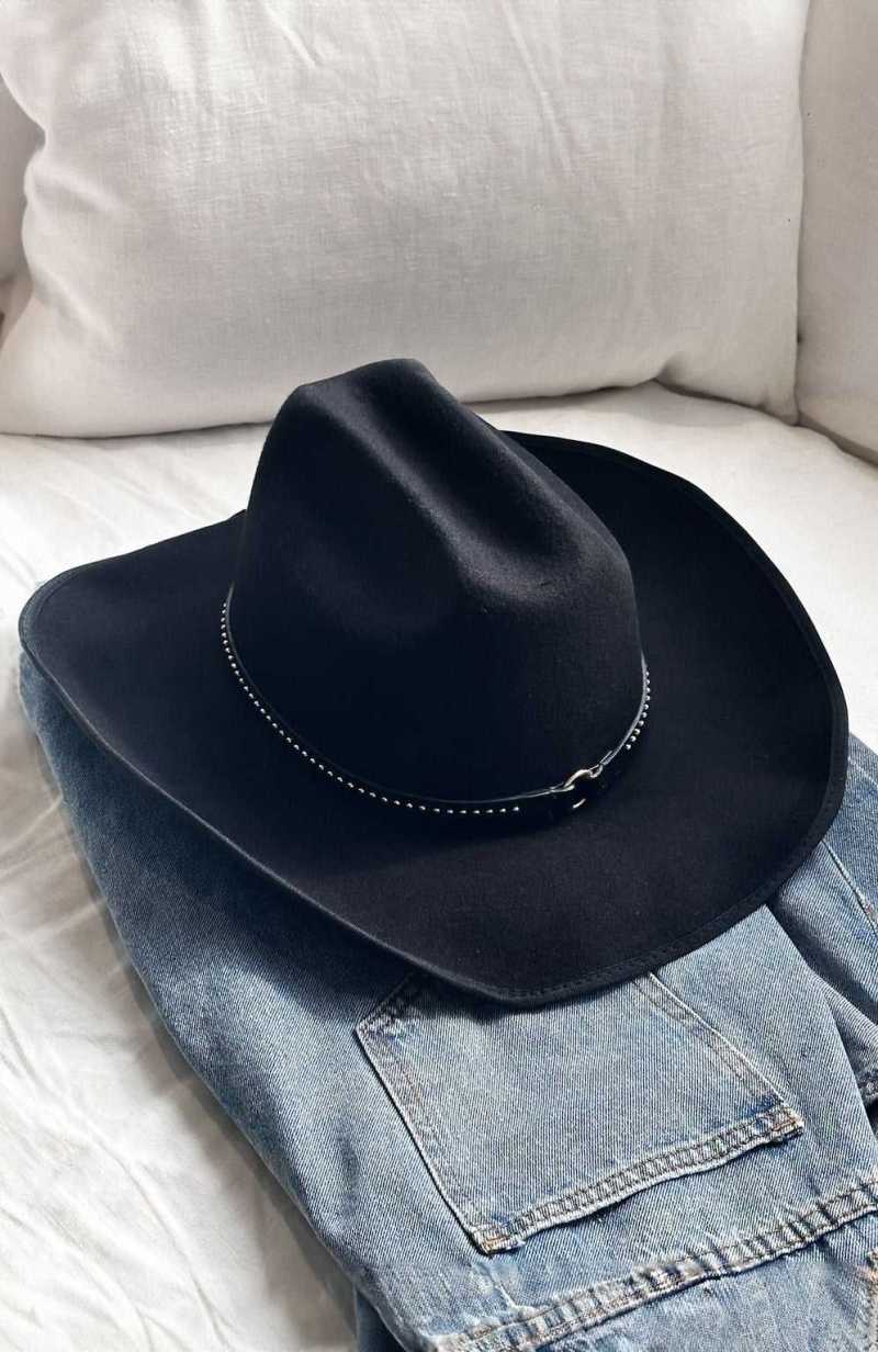 White Fox Country Roots Western Hat Black | UJZHCL-681