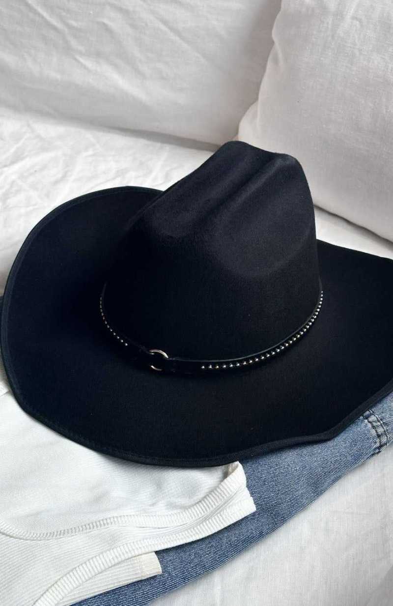 White Fox Country Roots Western Hat Black | UJZHCL-681