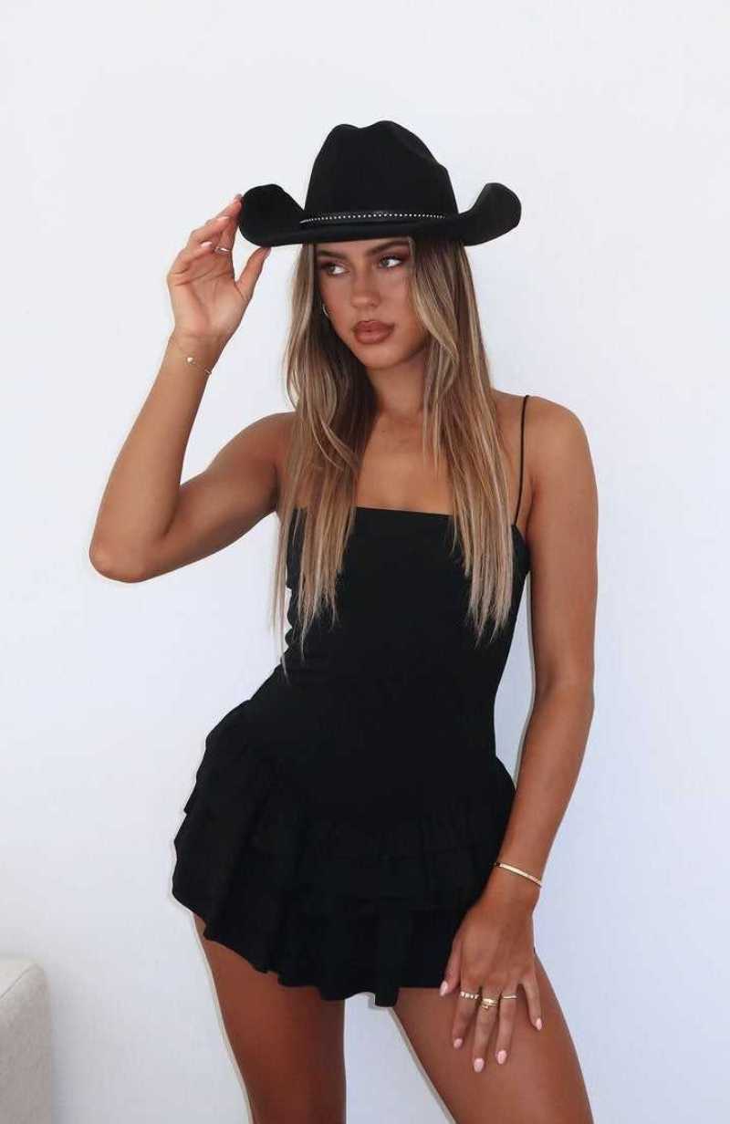 White Fox Country Roots Western Hat Black | UJZHCL-681