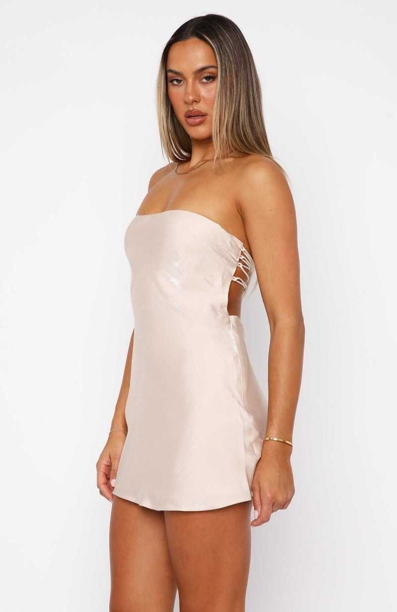 White Fox Crazy For You Mini Dress Pearl | JMWTIG-416