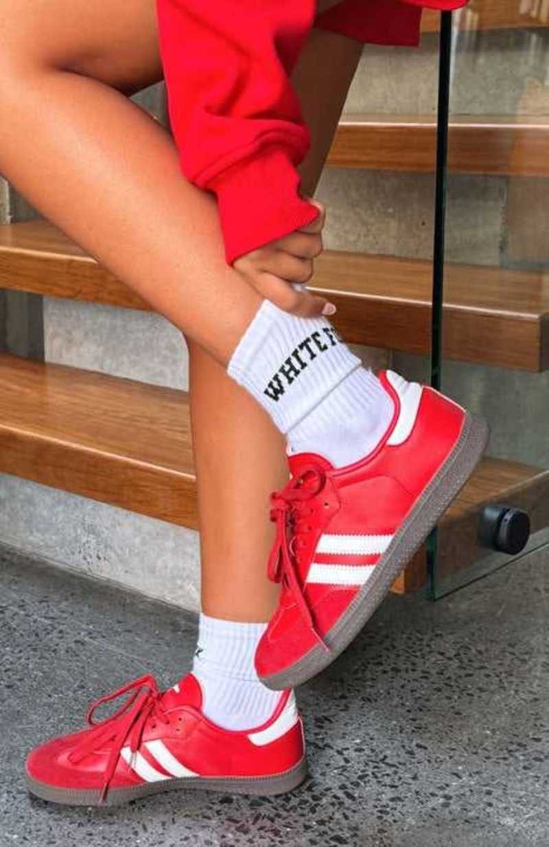White Fox Decade Classics Varsity Socks White | BMLJYQ-240