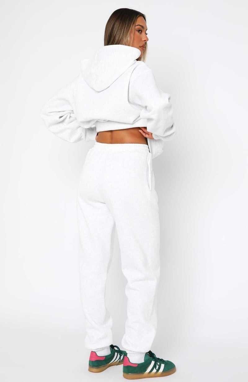 White Fox Decade Classics Varsity Sweatpants Grey Marle | WDPYJL-458