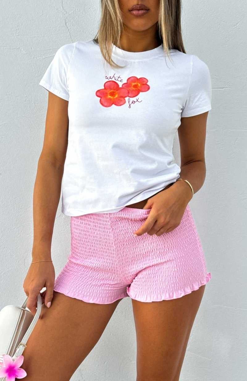 White Fox Doesn\'t Feel Right Booty Shorts Pink | FZDXKB-608