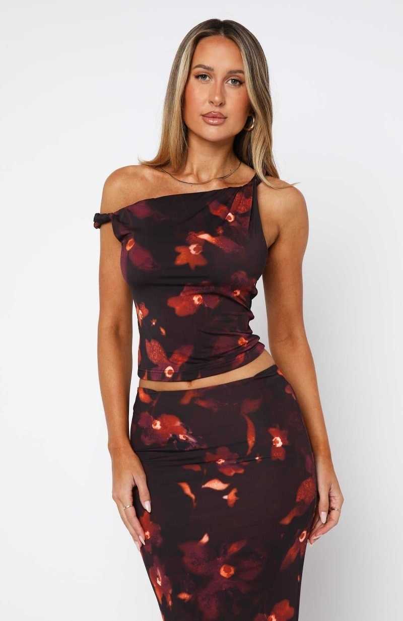White Fox Doing It All Again Top Ochre Blossom | UXNATW-496