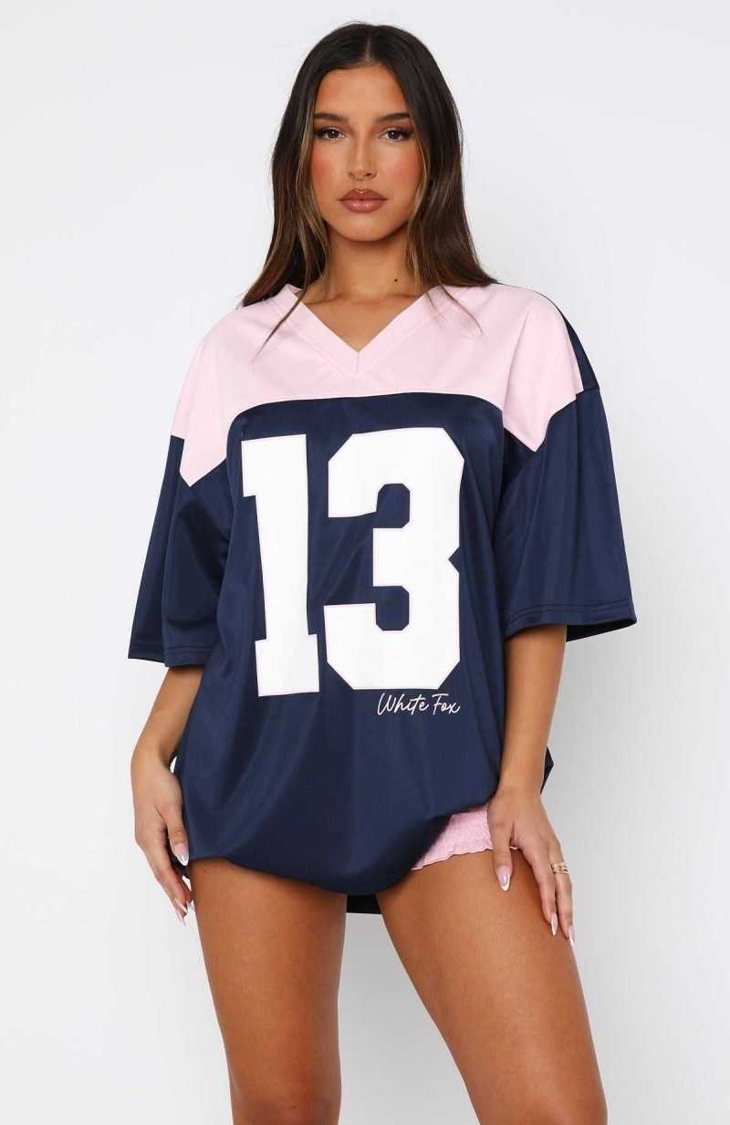 White Fox Don't Like To Lose Oversized Jersey Navy | NMIGTL-826