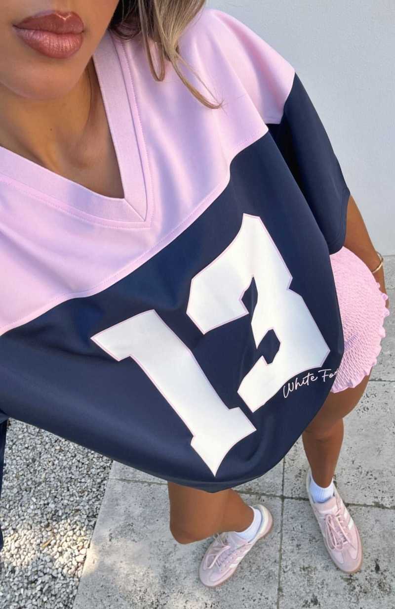 White Fox Don't Like To Lose Oversized Jersey Navy | NMIGTL-826