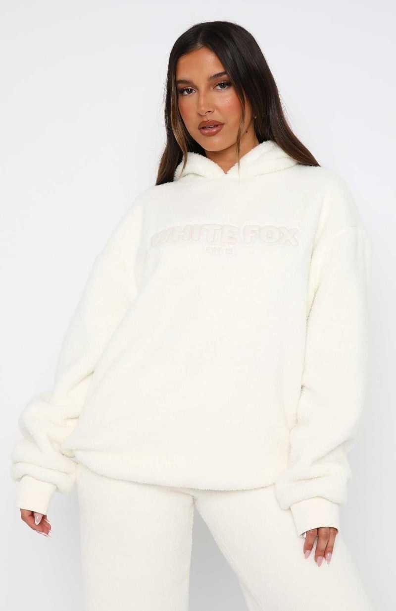 White Fox Don't Lose Me Oversized Hoodie Off White | SUTJVG-235