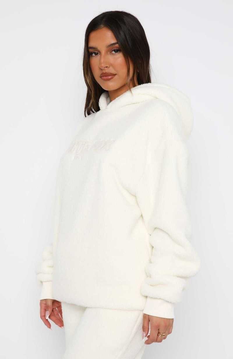 White Fox Don't Lose Me Oversized Hoodie Off White | SUTJVG-235