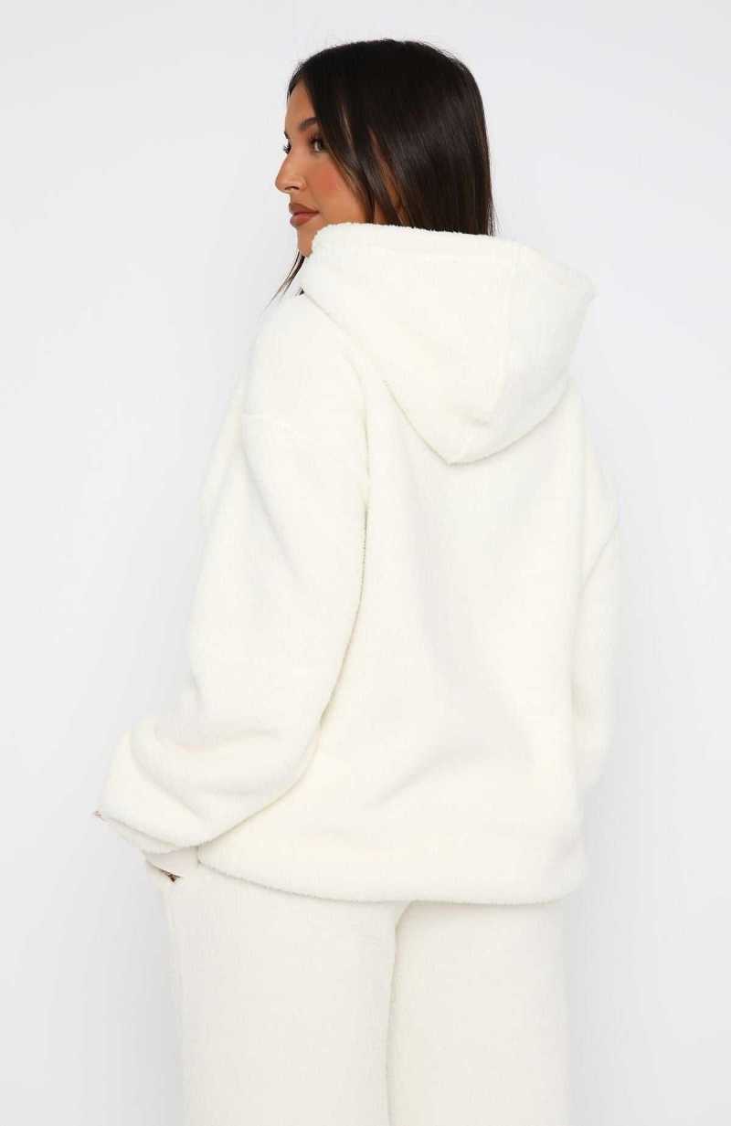 White Fox Don't Lose Me Oversized Hoodie Off White | SUTJVG-235
