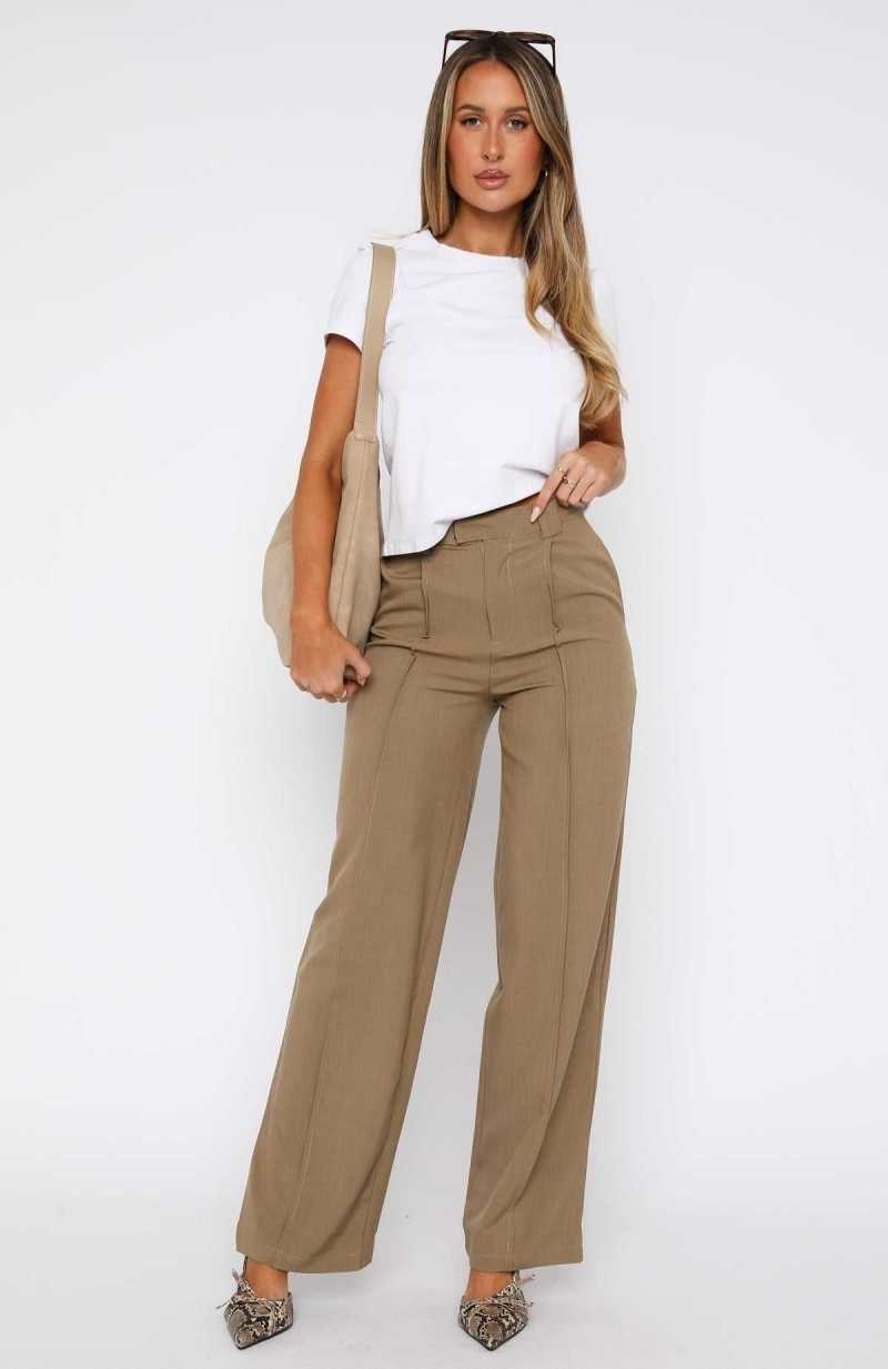 White Fox Don't Say It Tailored Pants Hazelwood | XURWDI-238