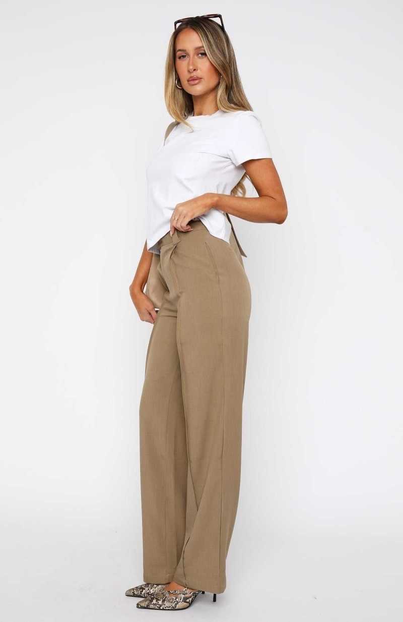 White Fox Don't Say It Tailored Pants Hazelwood | XURWDI-238