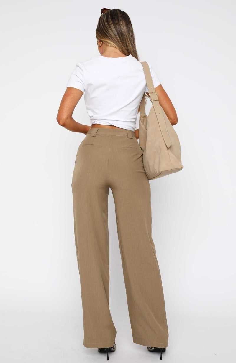 White Fox Don't Say It Tailored Pants Hazelwood | XURWDI-238