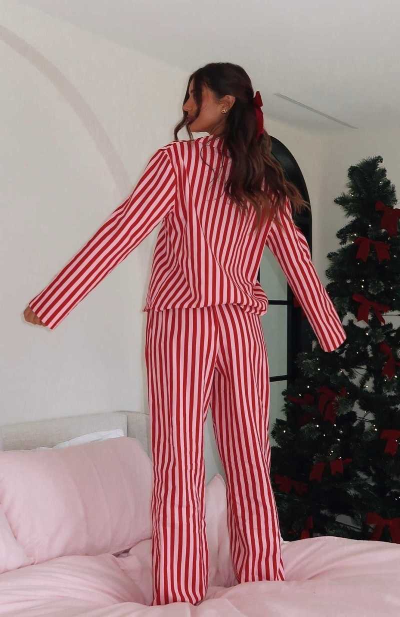 White Fox Dreamland Long Sleeve Pyjama Set Candy Stripe | JGYMVF-213
