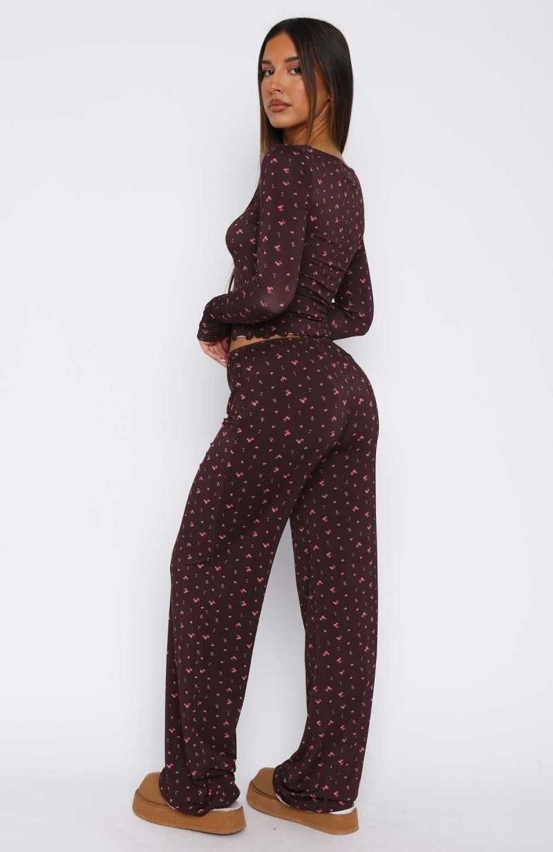 White Fox Dreamy Pyjama Pants Chocolate Dreams | LPHTUW-067
