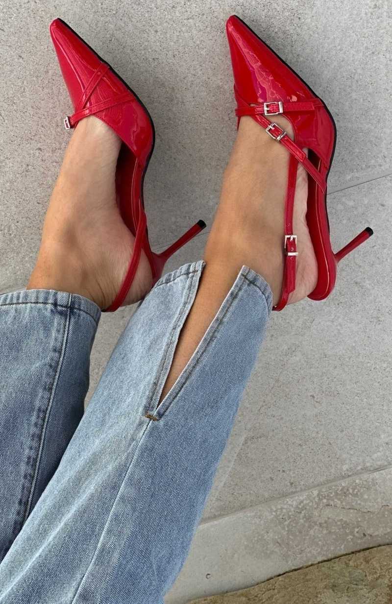 White Fox End Game Heels Red | SGQLWI-461