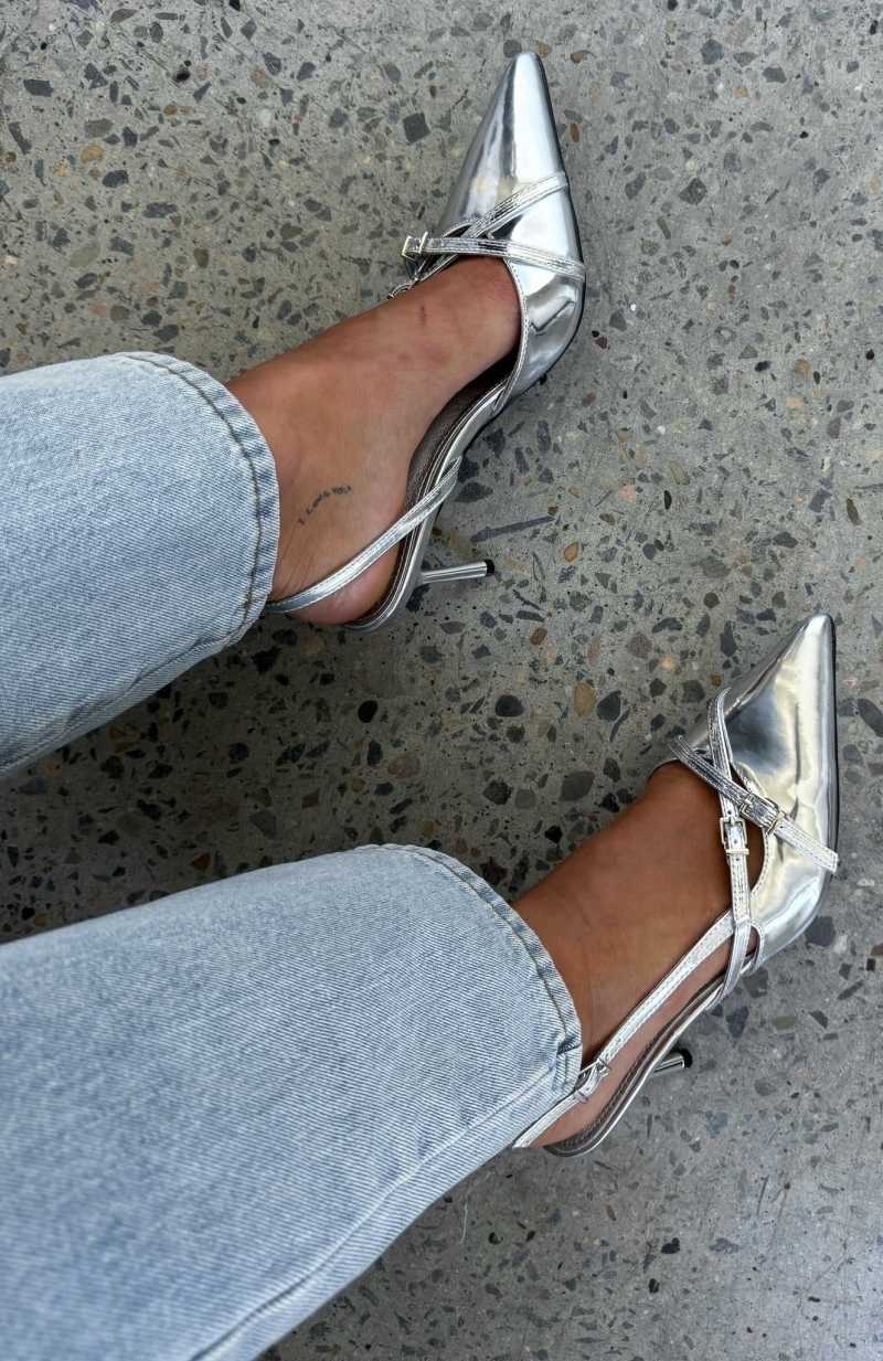 White Fox End Game Heels Silver | RFLEPI-634