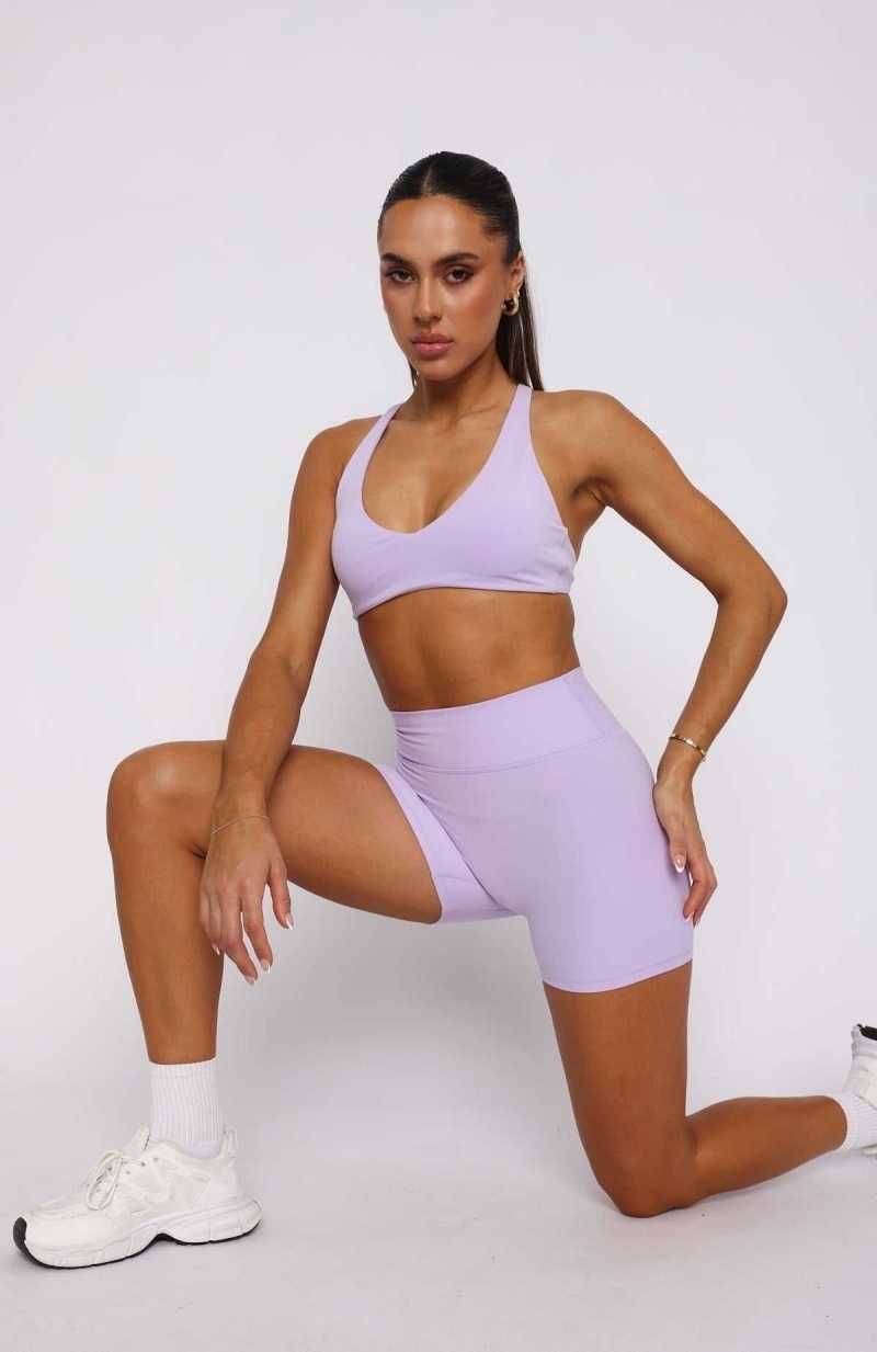 White Fox Energize Me Sports Bra Lilac | TPGZJE-574