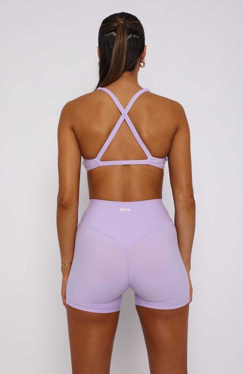 White Fox Energize Me Sports Bra Lilac | TPGZJE-574