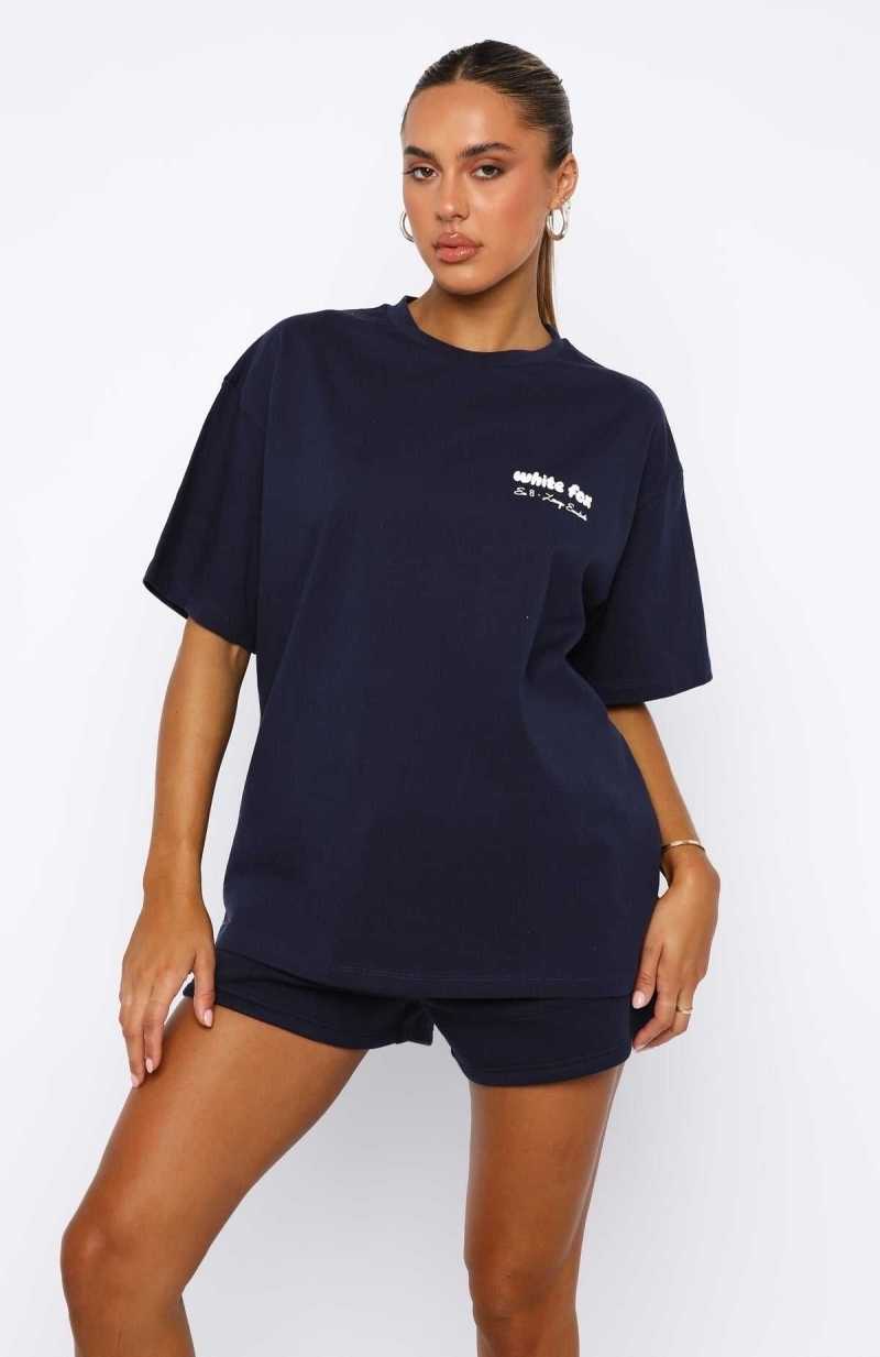White Fox Era 8 Oversized Tee Nautical | SZKERB-495