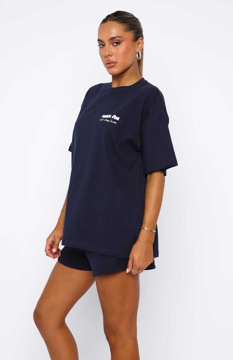 White Fox Era 8 Oversized Tee Nautical | SZKERB-495