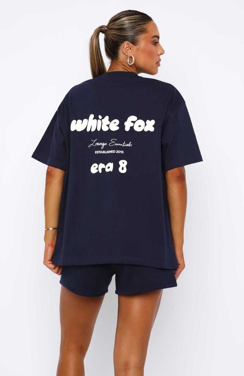 White Fox Era 8 Oversized Tee Nautical | SZKERB-495