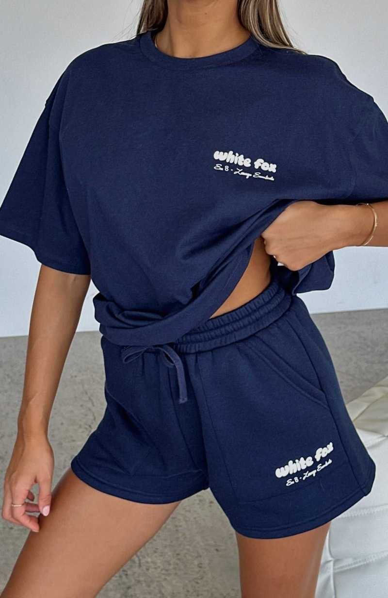 White Fox Era 8 Oversized Tee Nautical | SZKERB-495