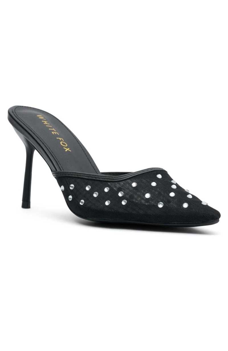 White Fox Feeling Festive Heels Black | PTYUIO-178