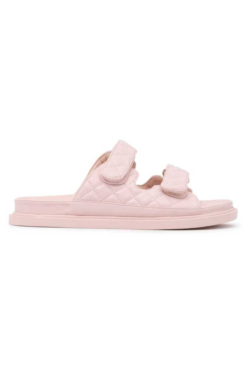 White Fox Feeling Lucky Slides Baby Pink | IZTRSG-347