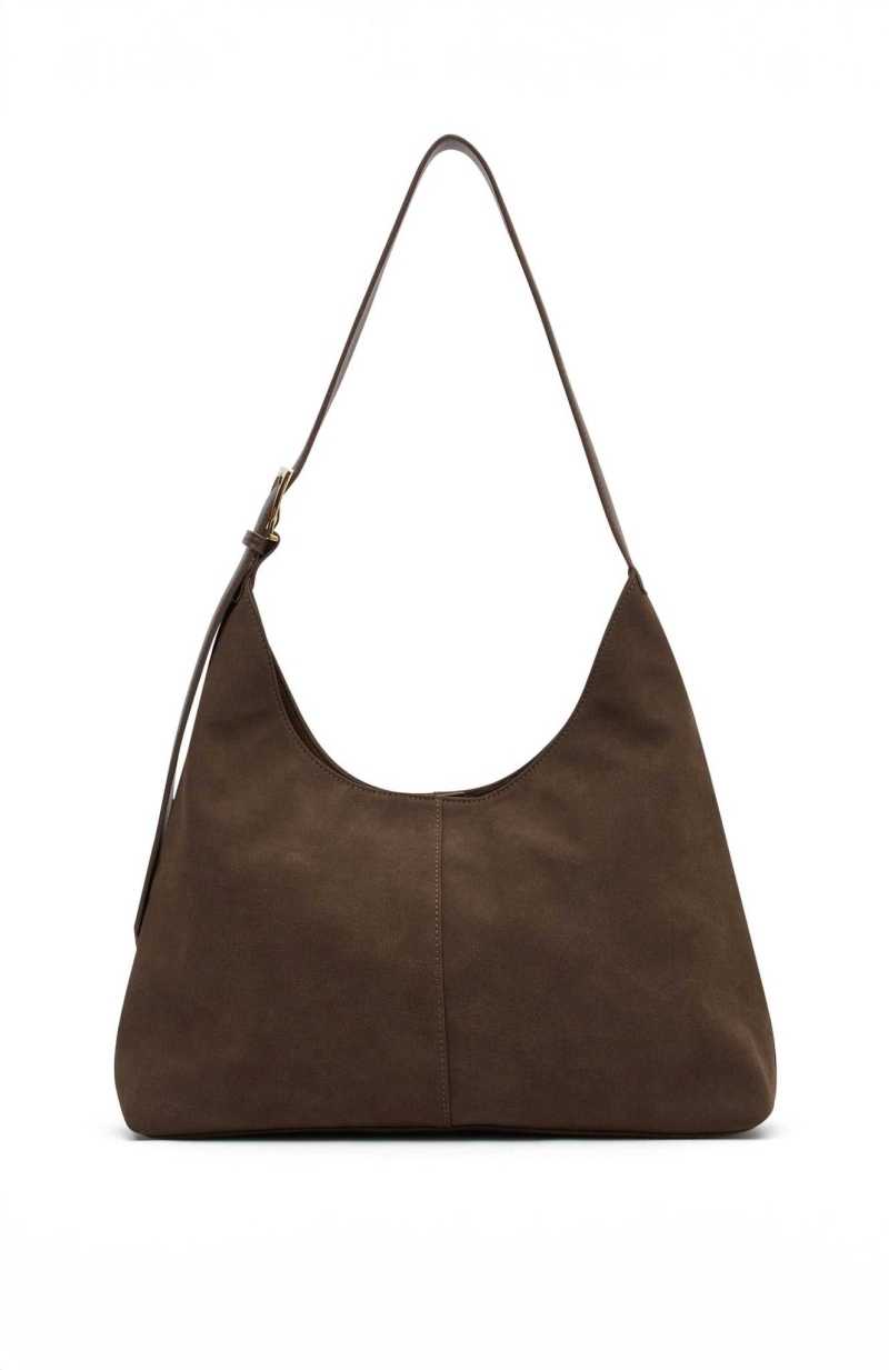 White Fox Fool For You Suede Bag Espresso | EOGWYN-953