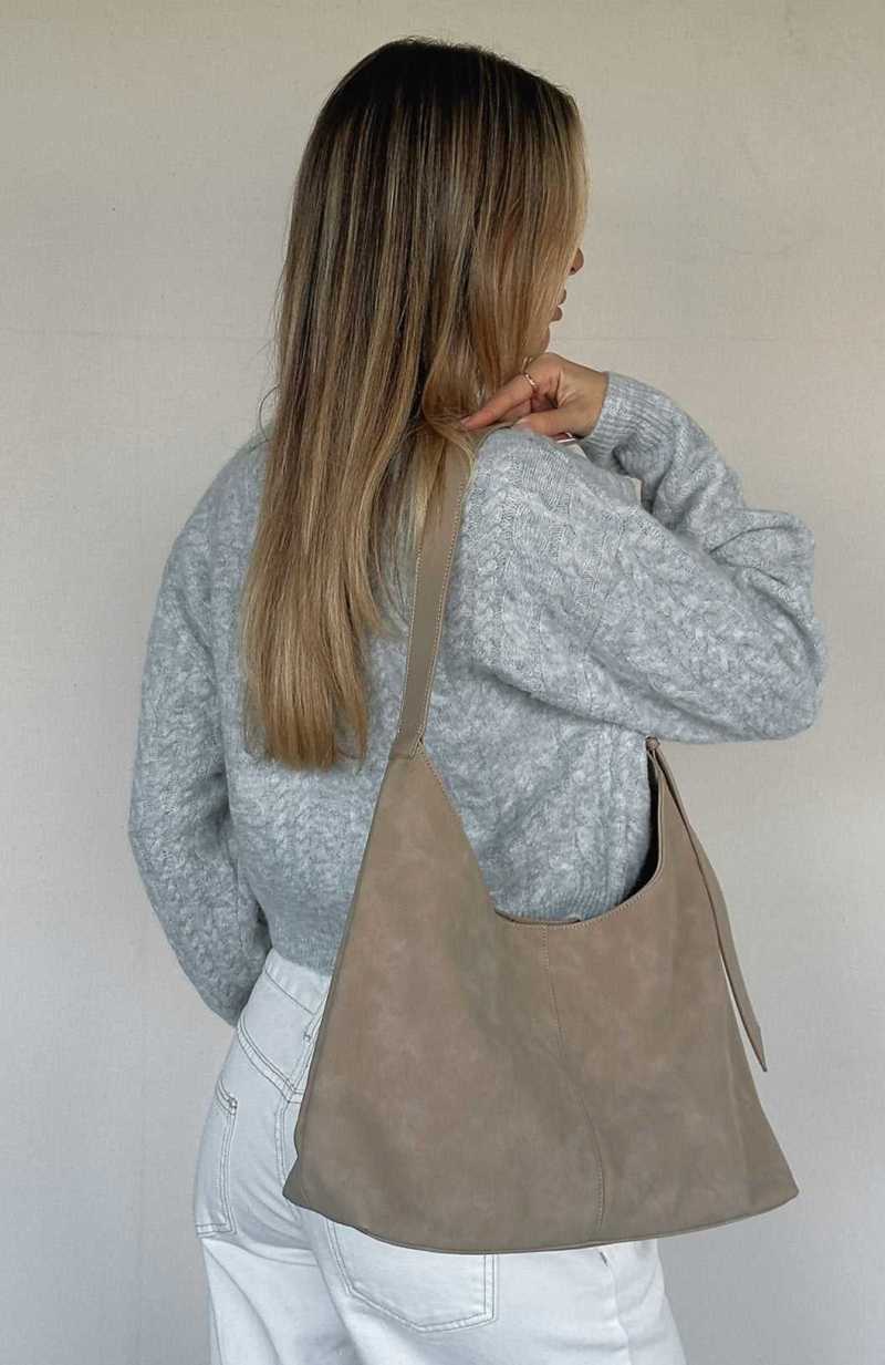 White Fox Fool For You Suede Bag Sand | ABFVIW-089