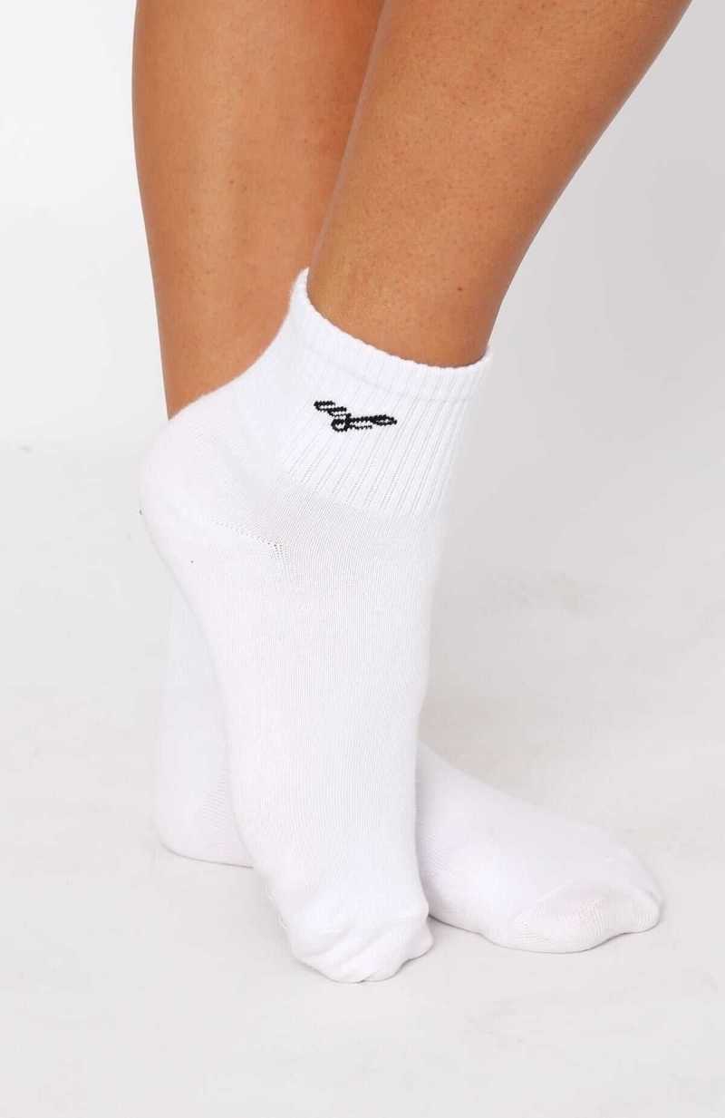 White Fox Foolish Game Socks White/Black | YRMEPO-417