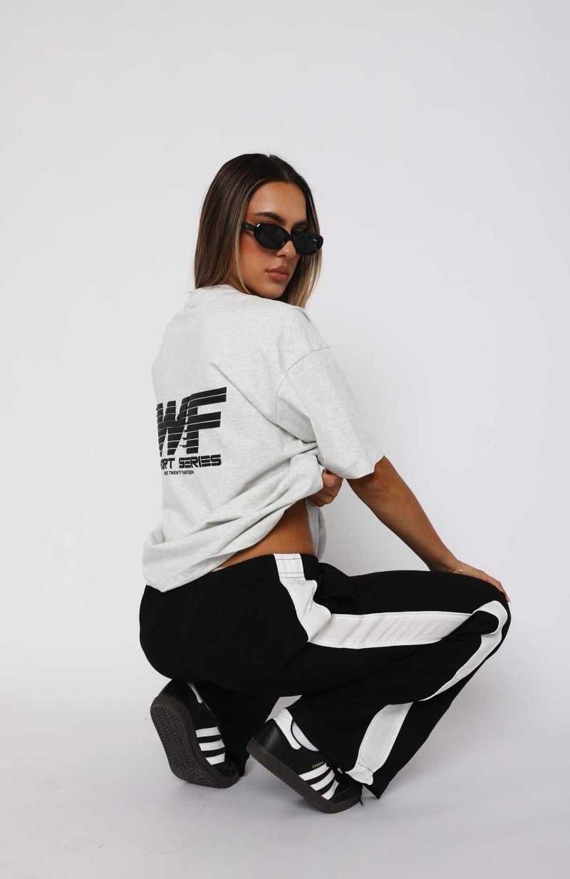 White Fox Forgot You Existed Oversized Tee Grey Marle | KBEIFW-741