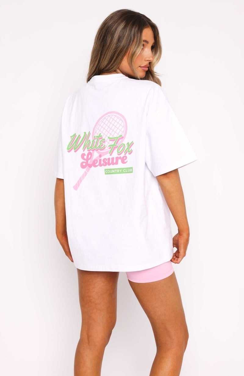 White Fox Fresh Air Oversized Tee White | XBJYSC-471