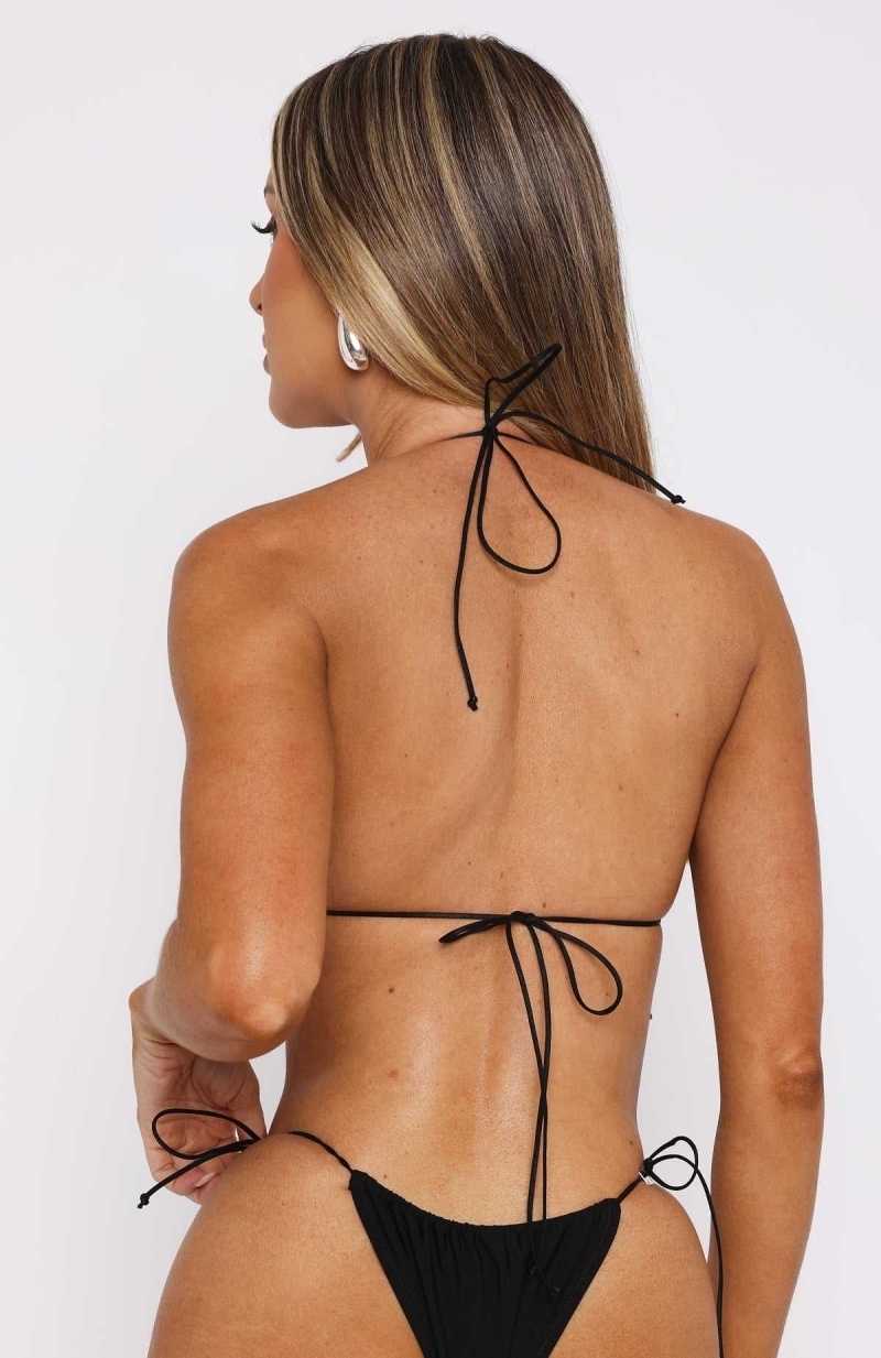 White Fox Giuliana Bikini Top Black | SOPDLG-038