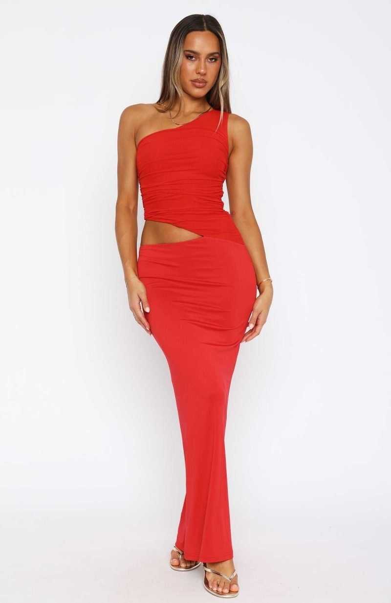White Fox Give Me The Chance Maxi Dress Red | MKZXEC-018