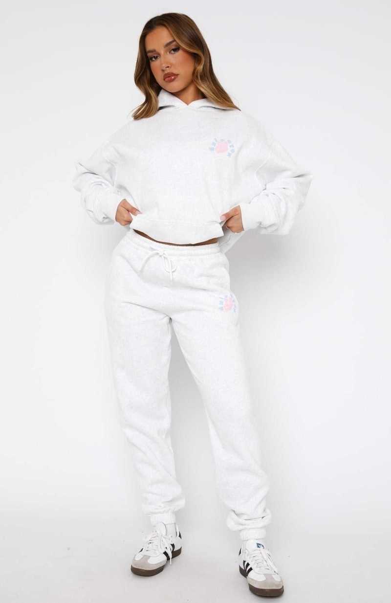 White Fox Give You The Best Sweatpants Grey Marle | DCALHU-683