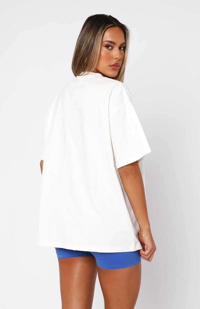 White Fox Gives You Lemons Oversized Tee White | SGYUKC-801