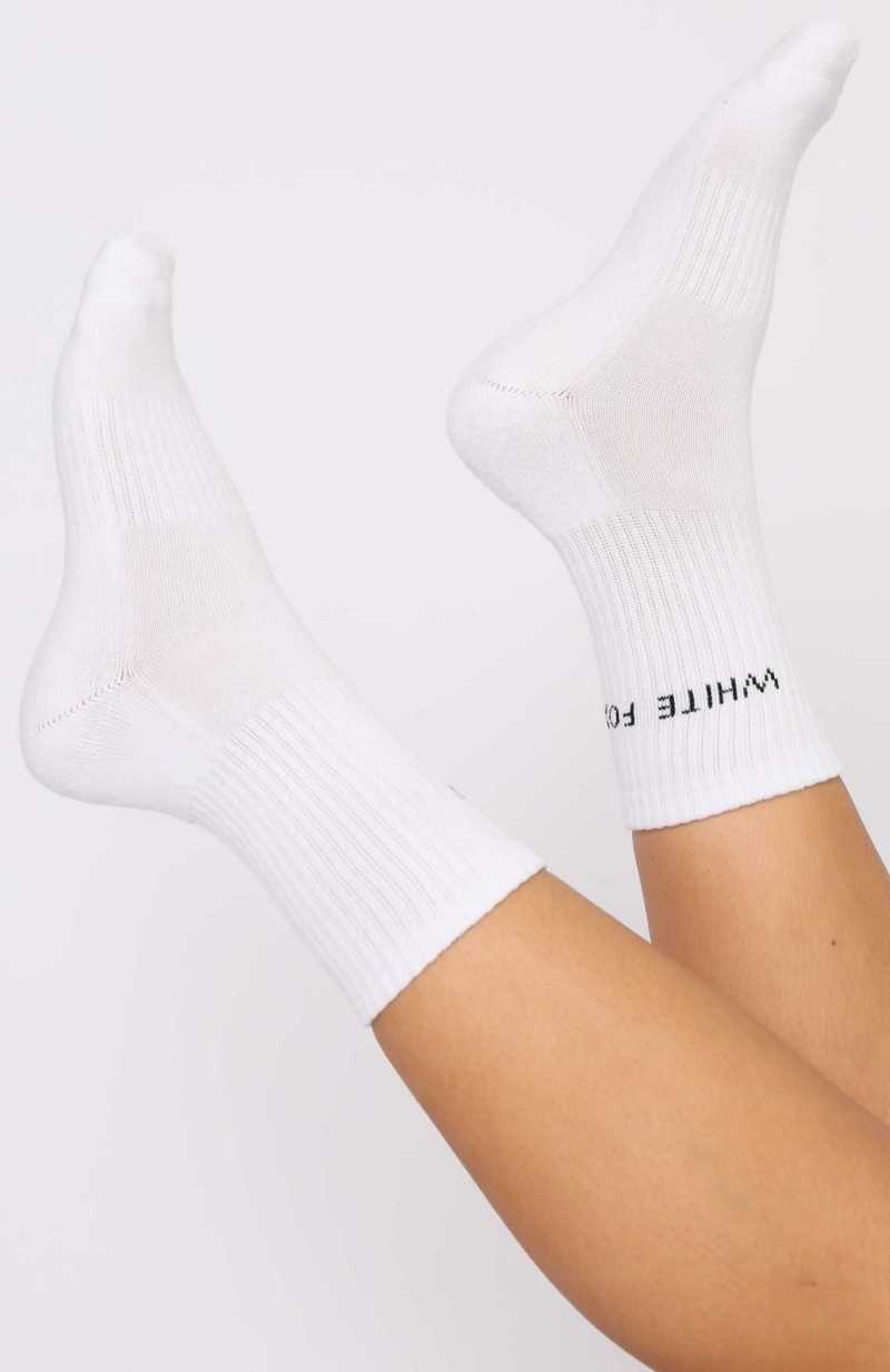 White Fox Good To Go Socks White | FJBOME-391