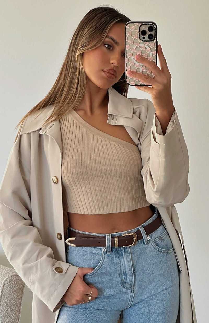 White Fox Got You Hooked Belt Chocolate/Gold | TFBEHM-169