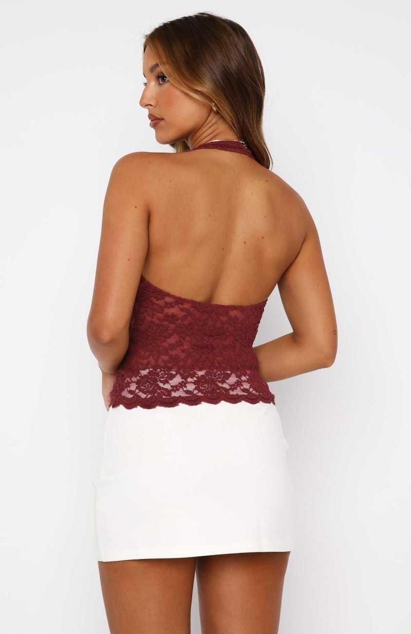 White Fox Had Enough Halter Top Wine | SMAJOL-594