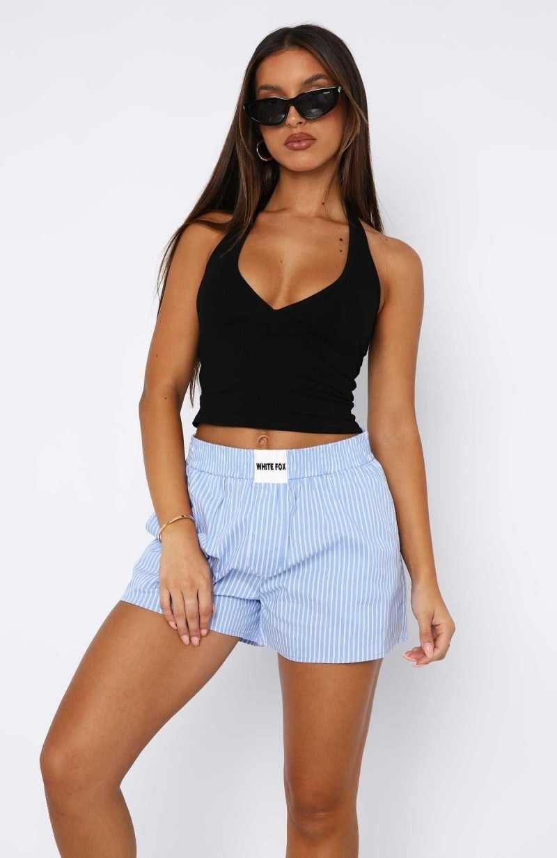 White Fox Have To Getaway Halter Top Black | HQZNDS-682